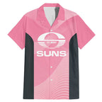 Suns Football Custom Family Matching Mermaid Dress and Hawaiian Shirt Gold Coast Est 2009 Pink - Aussie Hoodie