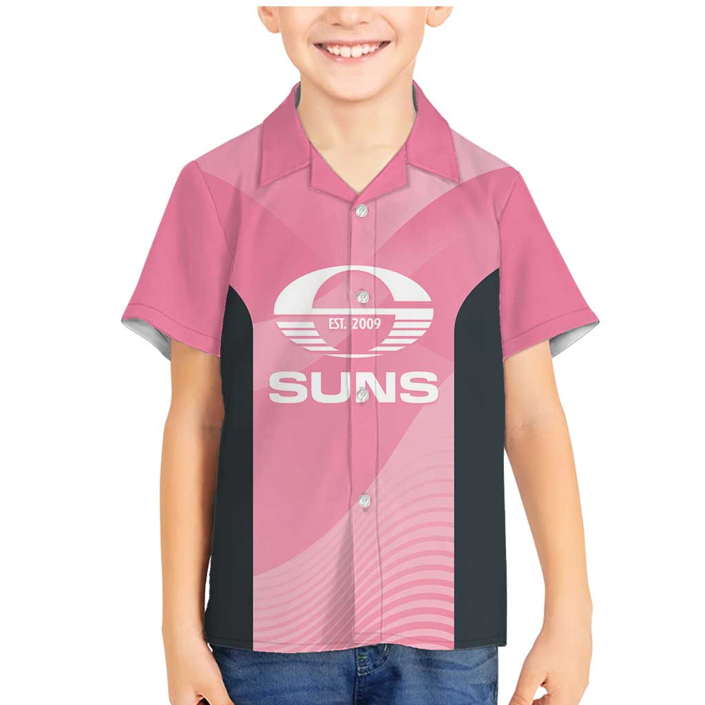 Suns Football Custom Family Matching Mermaid Dress and Hawaiian Shirt Gold Coast Est 2009 Pink - Aussie Hoodie