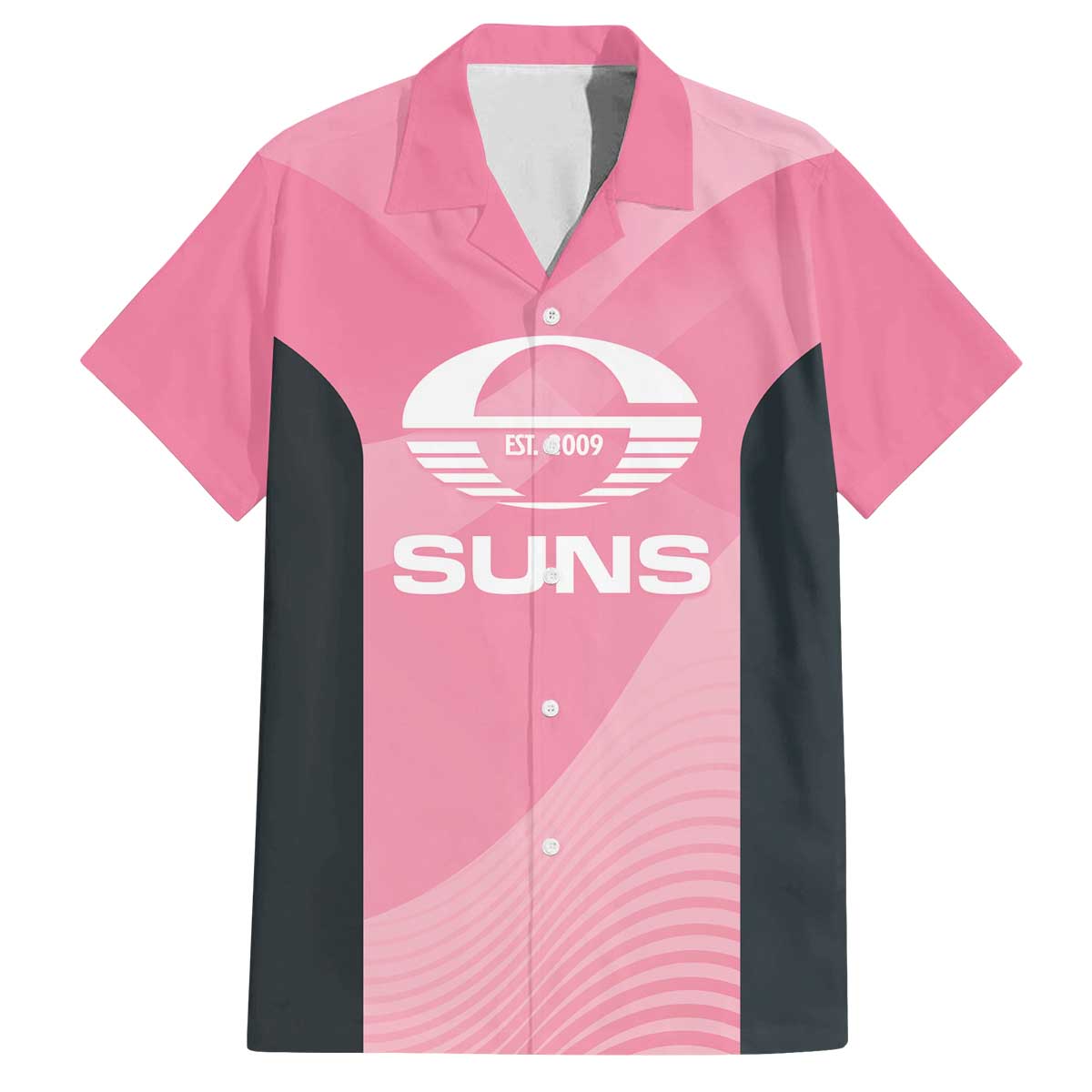 Suns Football Custom Family Matching Off The Shoulder Long Sleeve Dress and Hawaiian Shirt Gold Coast Est 2009 Pink - Aussie Hoodie