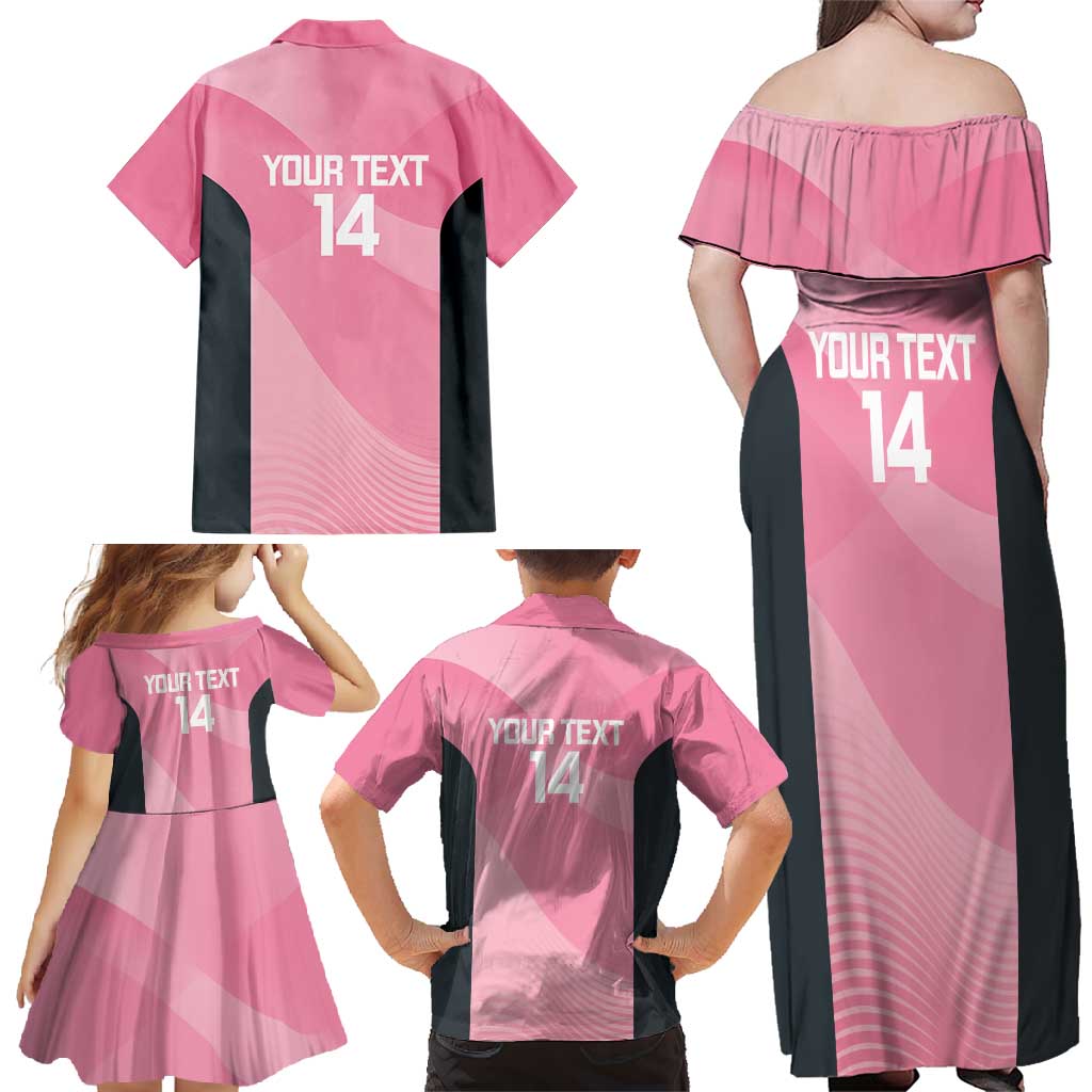 Suns Football Custom Family Matching Off Shoulder Maxi Dress and Hawaiian Shirt Gold Coast Est 2009 Pink - Aussie Hoodie