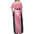 Suns Football Custom Family Matching Off Shoulder Maxi Dress and Hawaiian Shirt Gold Coast Est 2009 Pink - Aussie Hoodie