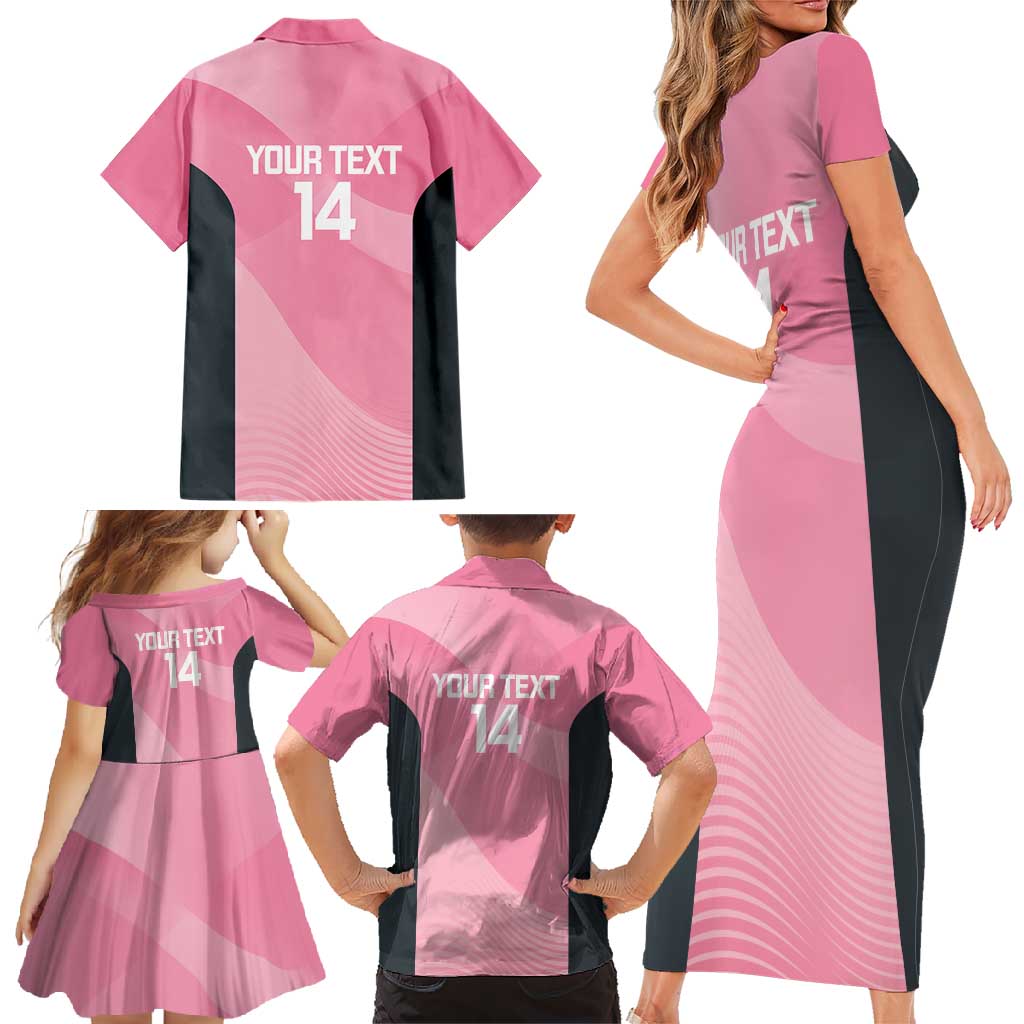 Suns Football Custom Family Matching Short Sleeve Bodycon Dress and Hawaiian Shirt Gold Coast Est 2009 Pink - Aussie Hoodie