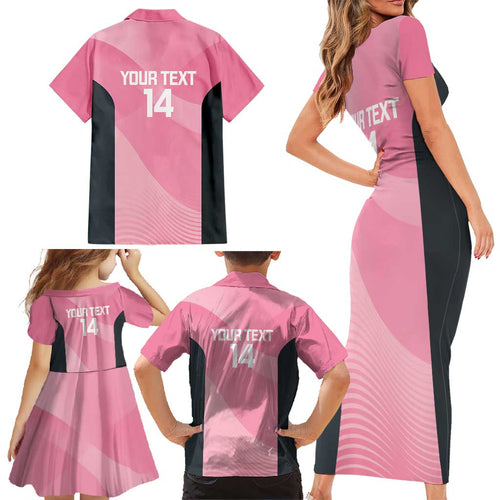 Suns Football Custom Family Matching Short Sleeve Bodycon Dress and Hawaiian Shirt Gold Coast Est 2009 Pink - Aussie Hoodie
