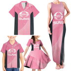 Suns Football Custom Family Matching Tank Maxi Dress and Hawaiian Shirt Gold Coast Est 2009 Pink - Aussie Hoodie