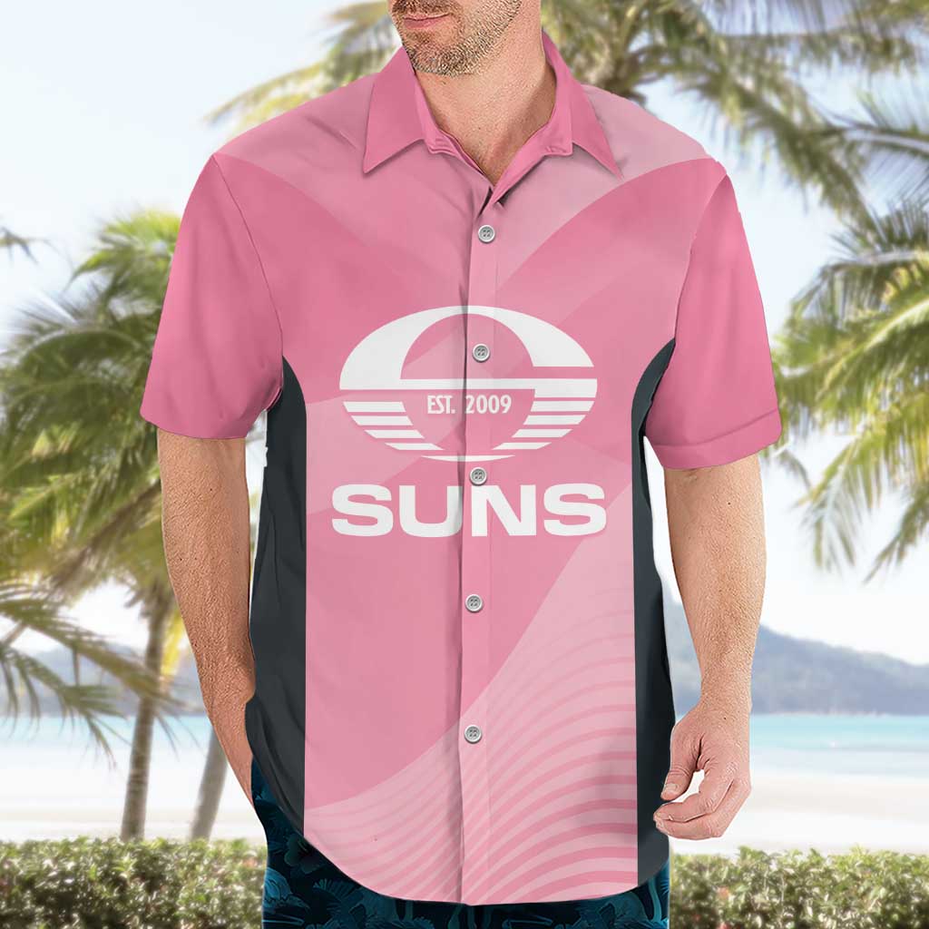 Suns Football Custom Hawaiian Shirt Gold Coast Est 2009 Pink - Aussie Hoodie