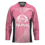 Suns Football Custom Hockey Jersey Gold Coast Est 2009 Pink - Aussie Hoodie