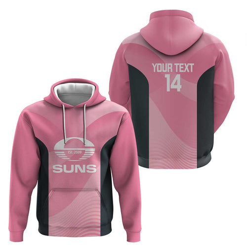 Suns Football Custom Hoodie Gold Coast Est 2009 Pink - Aussie Hoodie