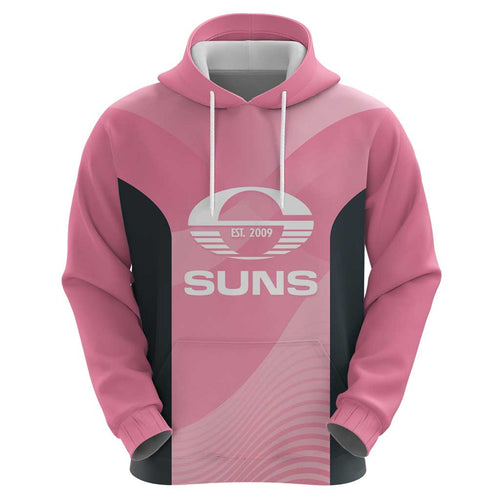Suns Football Custom Hoodie Gold Coast Est 2009 Pink - Aussie Hoodie