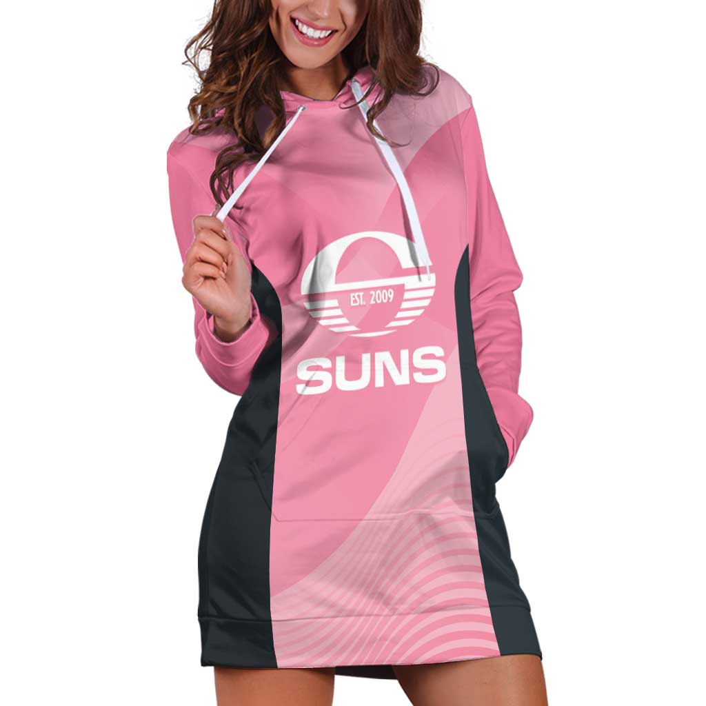 Suns Football Custom Hoodie Dress Gold Coast Est 2009 Pink - Aussie Hoodie