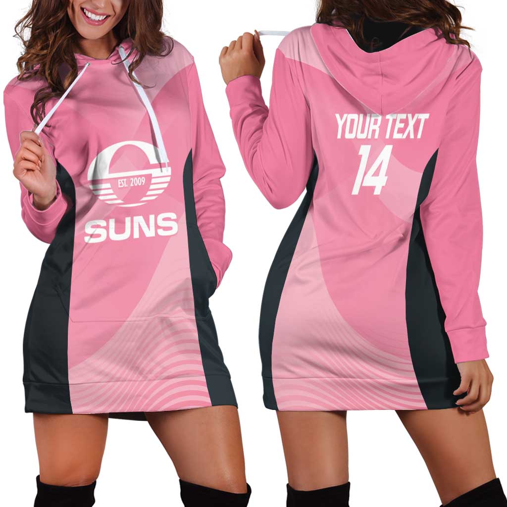 Suns Football Custom Hoodie Dress Gold Coast Est 2009 Pink - Aussie Hoodie