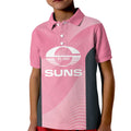 Suns Football Custom Kid Polo Shirt Gold Coast Est 2009 Pink - Aussie Hoodie