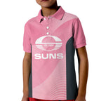 Suns Football Custom Kid Polo Shirt Gold Coast Est 2009 Pink - Aussie Hoodie