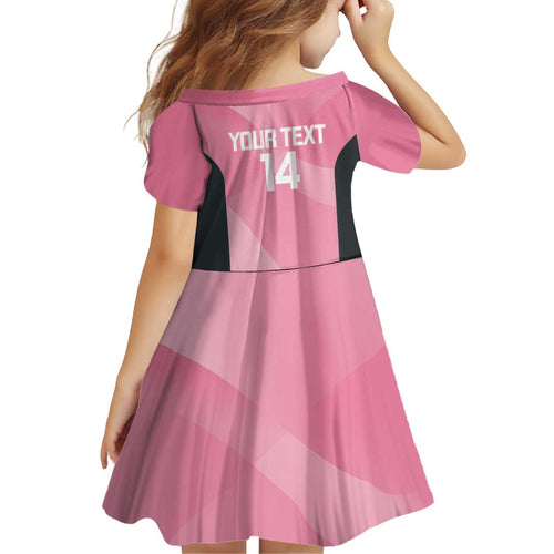Suns Football Custom Kid Short Sleeve Dress Gold Coast Est 2009 Pink - Aussie Hoodie