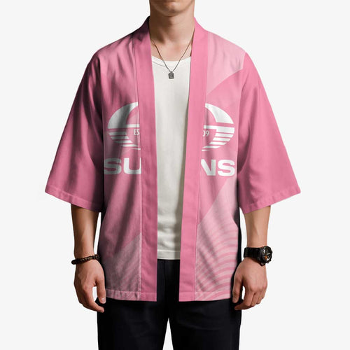 Suns Football Custom Kimono Gold Coast Est 2009 Pink - Aussie Hoodie