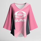 Suns Football Custom Kimono Sleeve Blouse Gold Coast Est 2009 Pink - Aussie Hoodie