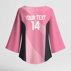 Suns Football Custom Kimono Sleeve Blouse Gold Coast Est 2009 Pink - Aussie Hoodie