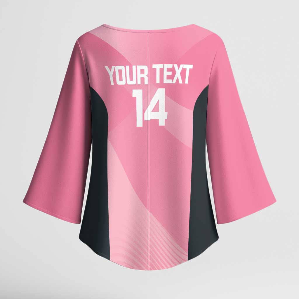 Suns Football Custom Kimono Sleeve Blouse Gold Coast Est 2009 Pink - Aussie Hoodie