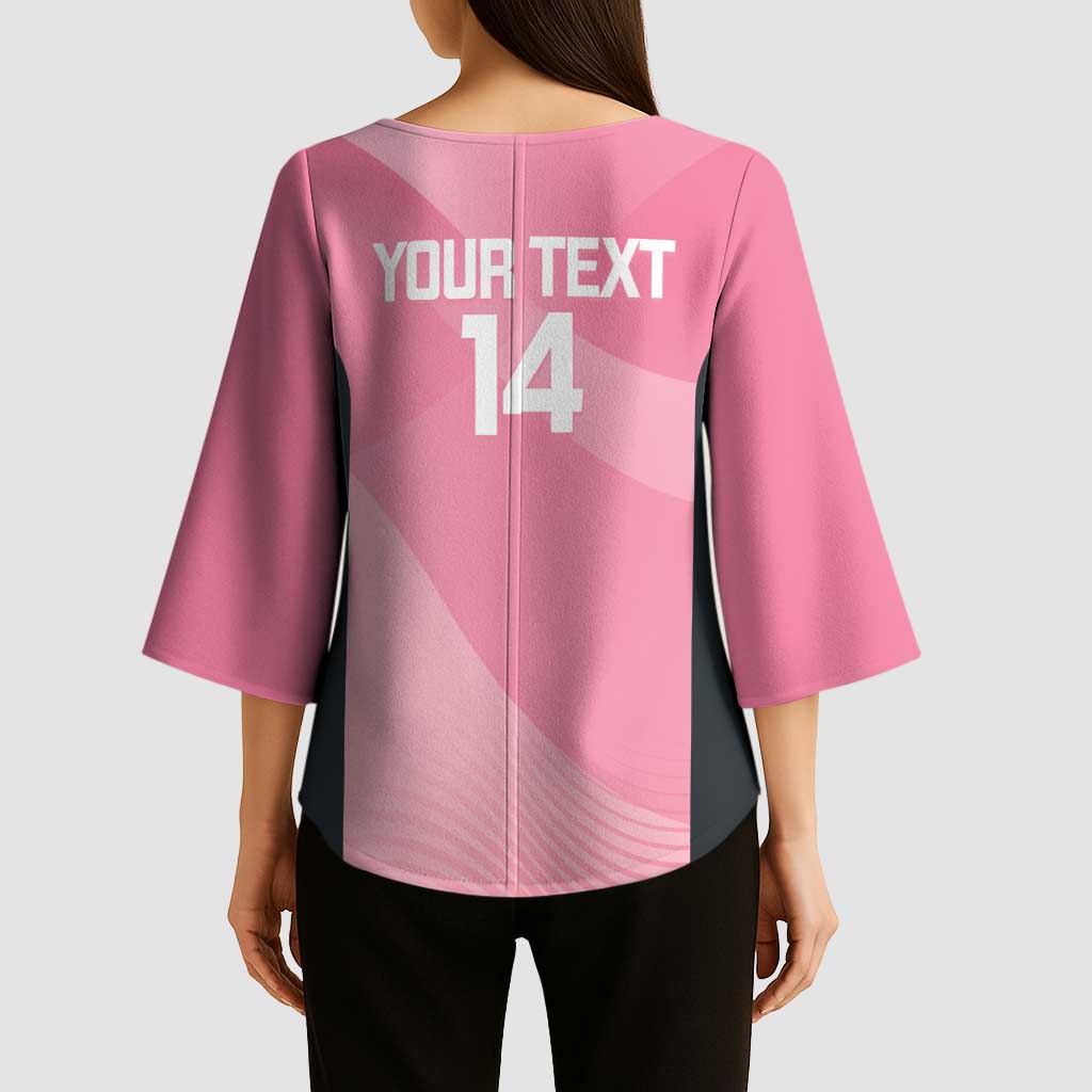 Suns Football Custom Kimono Sleeve Blouse Gold Coast Est 2009 Pink - Aussie Hoodie