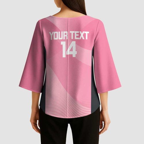 Suns Football Custom Kimono Sleeve Blouse Gold Coast Est 2009 Pink - Aussie Hoodie