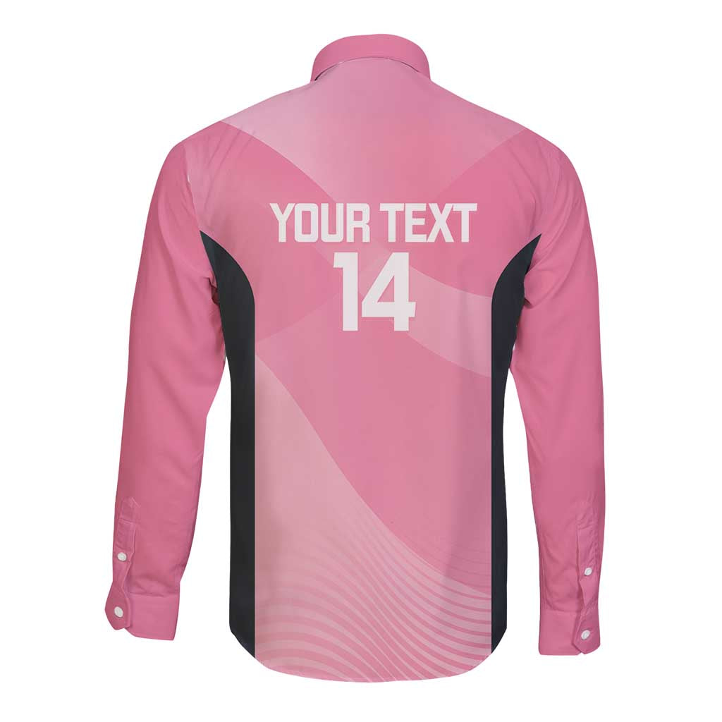 Suns Football Custom Long Sleeve Button Shirt Gold Coast Est 2009 Pink - Aussie Hoodie