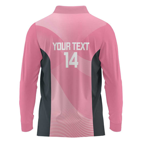 Suns Football Custom Long Sleeve Polo Shirt Gold Coast Est 2009 Pink - Aussie Hoodie