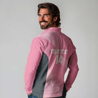 Suns Football Custom Long Sleeve Polo Shirt Gold Coast Est 2009 Pink - Aussie Hoodie