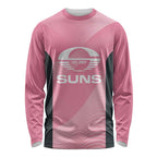 Suns Football Custom Long Sleeve Shirt Gold Coast Est 2009 Pink - Aussie Hoodie