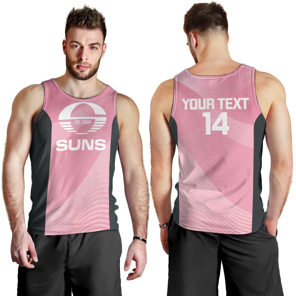 Suns Football Custom Men Tank Top Gold Coast Est 2009 Pink - Aussie Hoodie