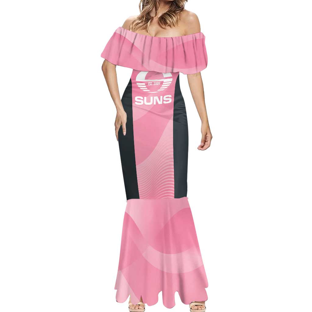 Suns Football Custom Mermaid Dress Gold Coast Est 2009 Pink - Aussie Hoodie