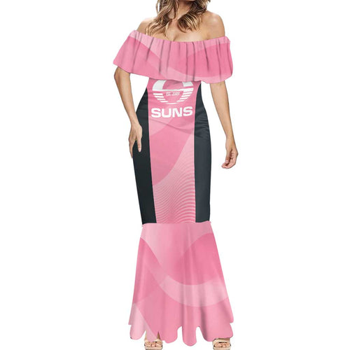 Suns Football Custom Mermaid Dress Gold Coast Est 2009 Pink - Aussie Hoodie