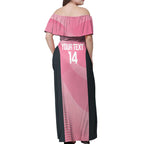 Suns Football Custom Off Shoulder Maxi Dress Gold Coast Est 2009 Pink - Aussie Hoodie