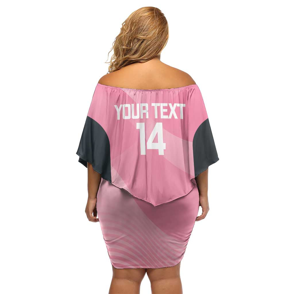Suns Football Custom Off Shoulder Short Dress Gold Coast Est 2009 Pink - Aussie Hoodie