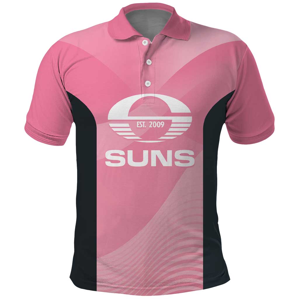 Suns Football Custom Polo Shirt Gold Coast Est 2009 Pink - Aussie Hoodie