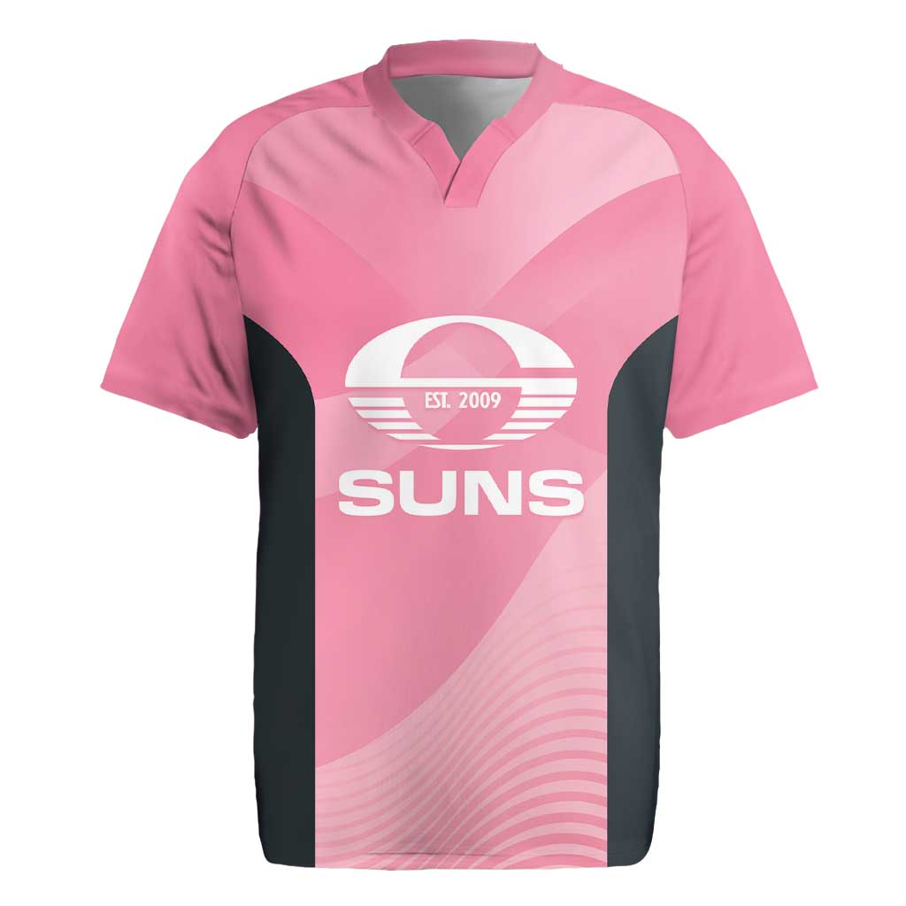Suns Football Custom Rugby Jersey Gold Coast Est 2009 Pink - Aussie Hoodie