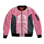 Suns Football Custom Sleeve Zip Bomber Jacket Gold Coast Est 2009 Pink - Aussie Hoodie