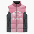 Suns Football Custom Sleeveless Puffer Jacket Gold Coast Est 2009 Pink - Aussie Hoodie