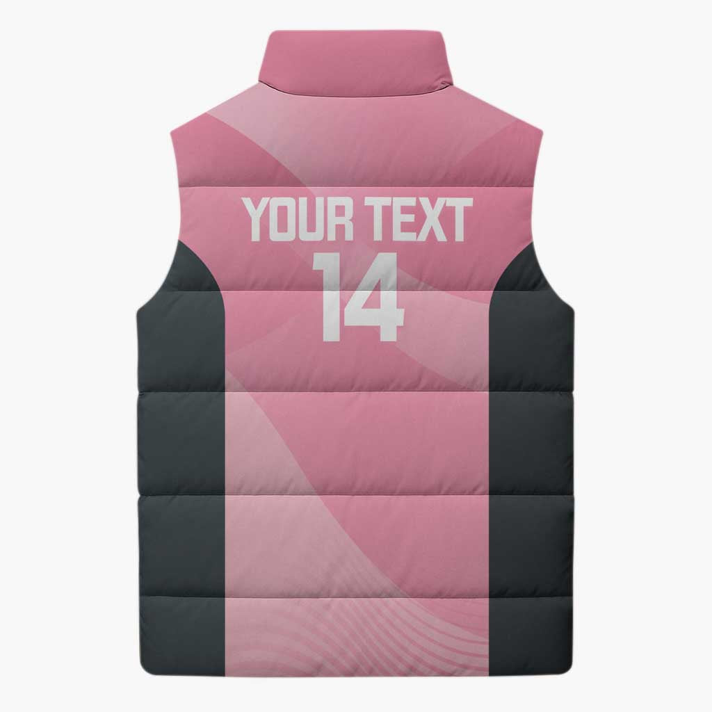 Suns Football Custom Sleeveless Puffer Jacket Gold Coast Est 2009 Pink - Aussie Hoodie