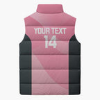 Suns Football Custom Sleeveless Puffer Jacket Gold Coast Est 2009 Pink - Aussie Hoodie