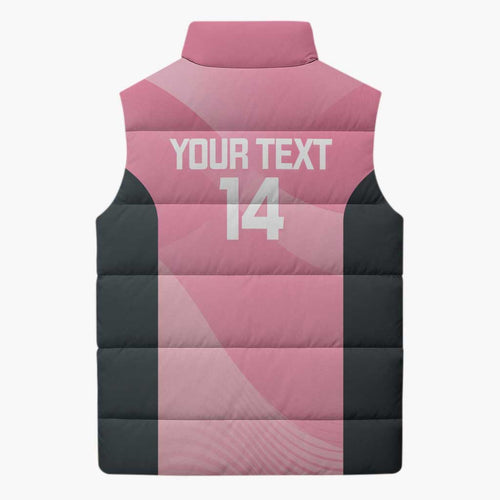 Suns Football Custom Sleeveless Puffer Jacket Gold Coast Est 2009 Pink - Aussie Hoodie