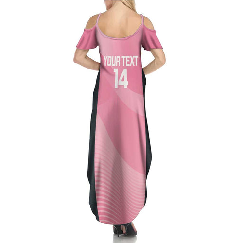 Suns Football Custom Summer Maxi Dress Gold Coast Est 2009 Pink - Aussie Hoodie