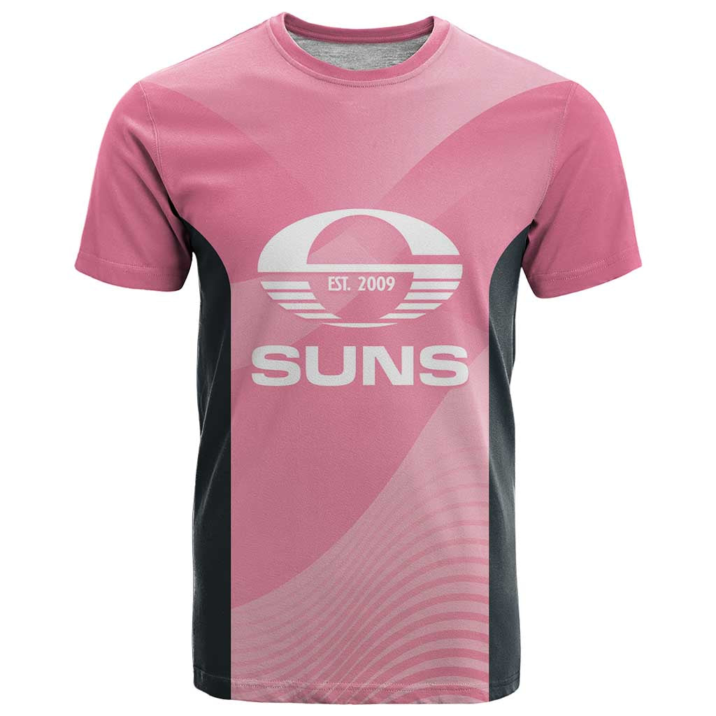 Suns Football Custom T Shirt Gold Coast Est 2009 Pink - Aussie Hoodie