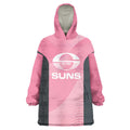 Suns Football Custom Wearable Blanket Hoodie Gold Coast Est 2009 Pink - Aussie Hoodie