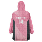 Suns Football Custom Wearable Blanket Hoodie Gold Coast Est 2009 Pink - Aussie Hoodie