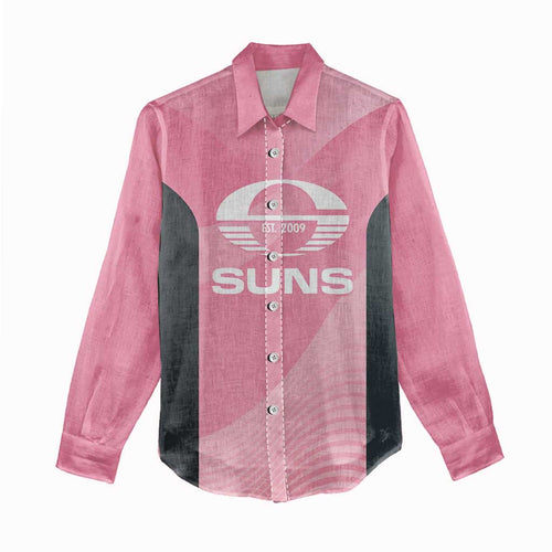 Suns Football Custom Women Casual Shirt Gold Coast Est 2009 Pink - Aussie Hoodie