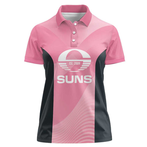 Suns Football Custom Women Polo Shirt Gold Coast Est 2009 Pink - Aussie Hoodie