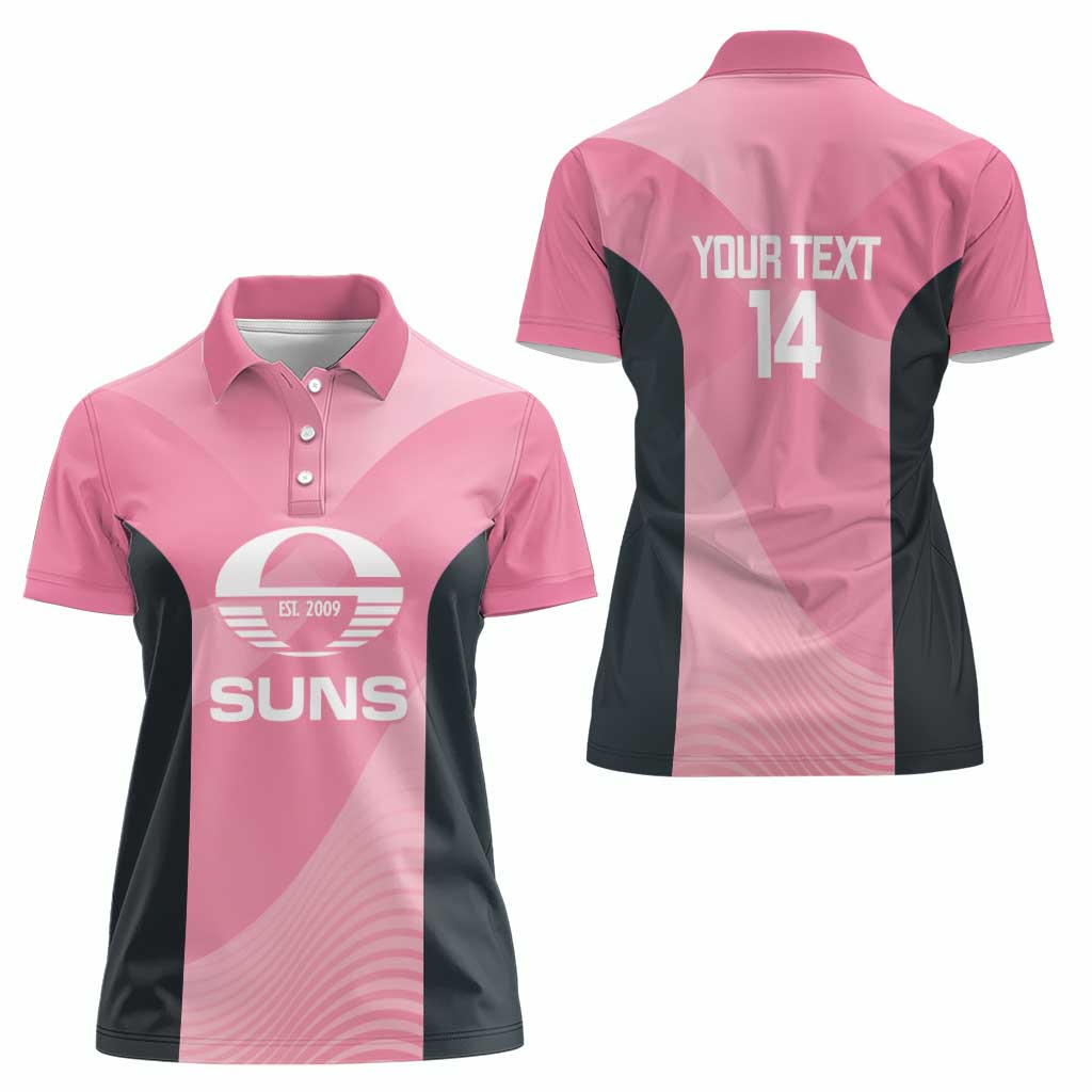 Suns Football Custom Women Polo Shirt Gold Coast Est 2009 Pink - Aussie Hoodie