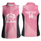 Suns Football Custom Women Sleeveless Polo Shirt Gold Coast Est 2009 Pink - Aussie Hoodie