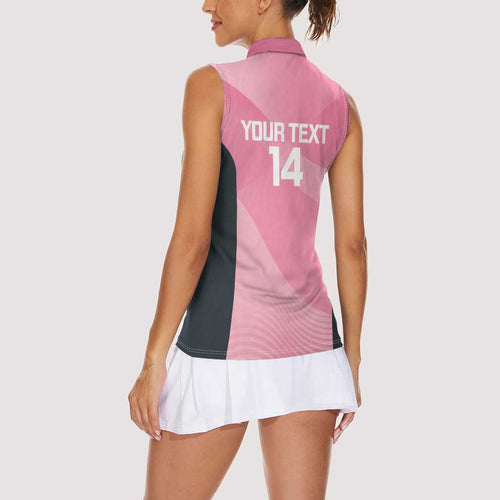Suns Football Custom Women Sleeveless Polo Shirt Gold Coast Est 2009 Pink - Aussie Hoodie