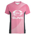 Suns Football Custom Women V-Neck T-Shirt Gold Coast Est 2009 Pink - Aussie Hoodie