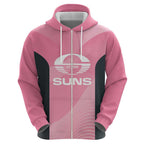Suns Football Custom Zip Hoodie Gold Coast Est 2009 Pink - Aussie Hoodie
